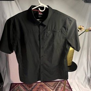 Black Gerry Button-Up Polo Shirt (Size XL)